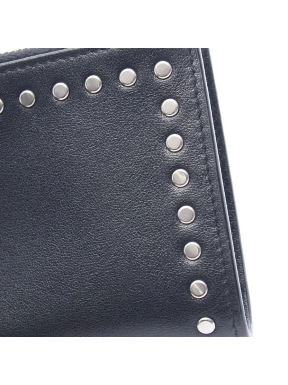 Saint Laurent Paris Bifold Wallet Studded Black Leather - Picture 8 of 8
